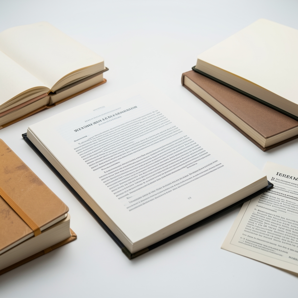 Zwei Fachpersonen überprüfen sorgfältig einen wissenschaftlichen Aufsatz über Ernährung, umgeben von Notizbüchern und Quellbelegen unter heller Studiobeleuchtung